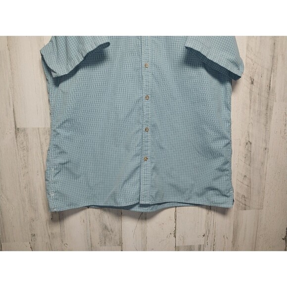 Eddie Bauer Men's XL Blue Plaid Short Sleeve Button Up Shirt - Picture 2 of 8